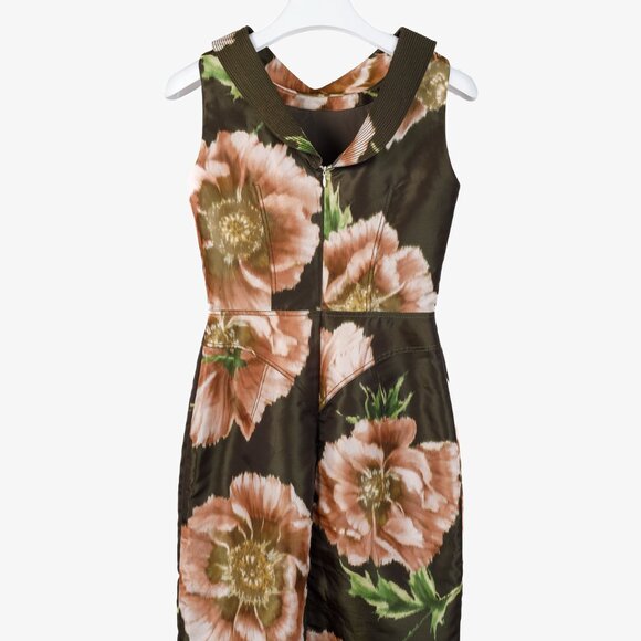Zac Posen Floral Print Structured Neckline Dress - Picture 2 of 9